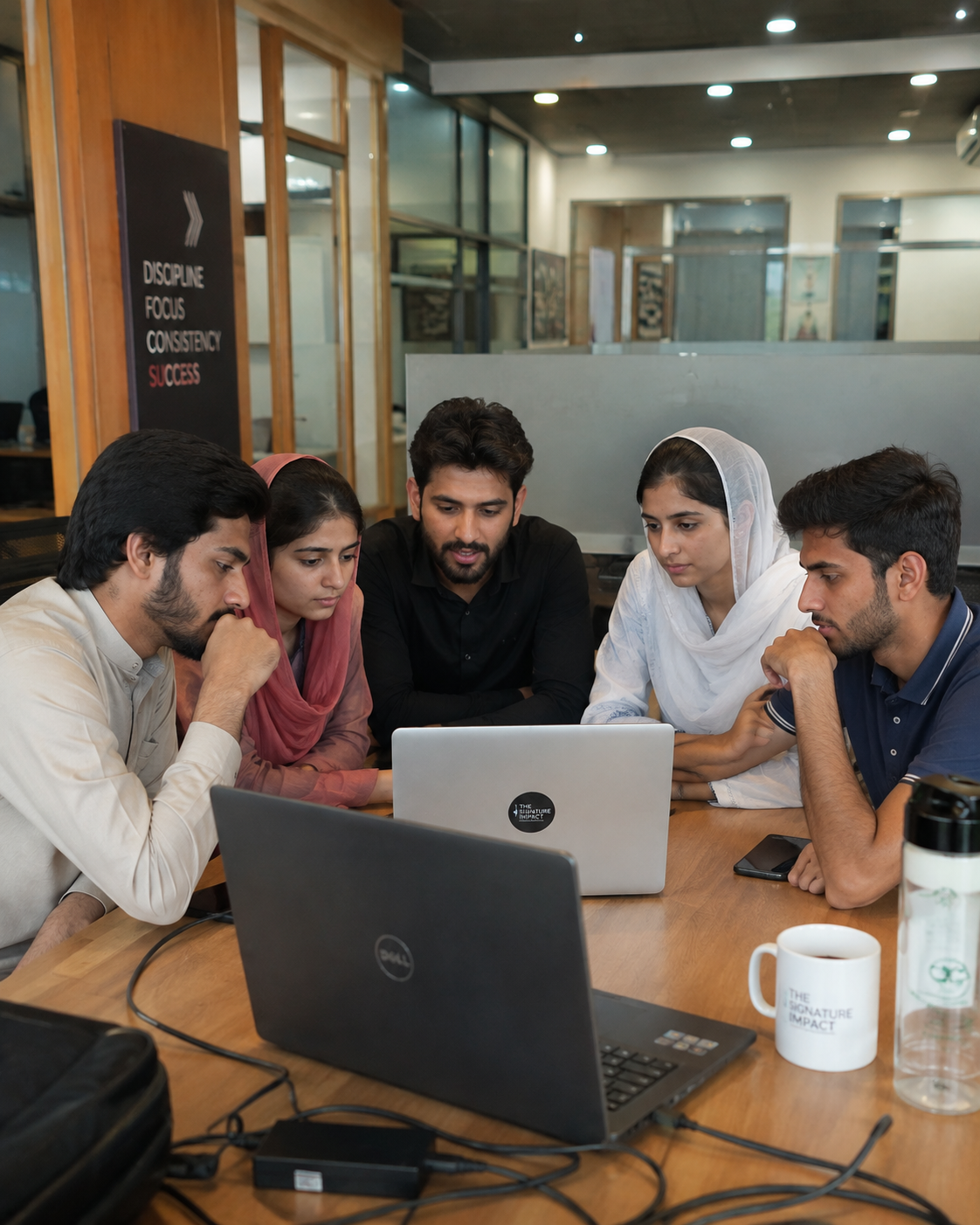 Village Konnect trainee working on a laptop