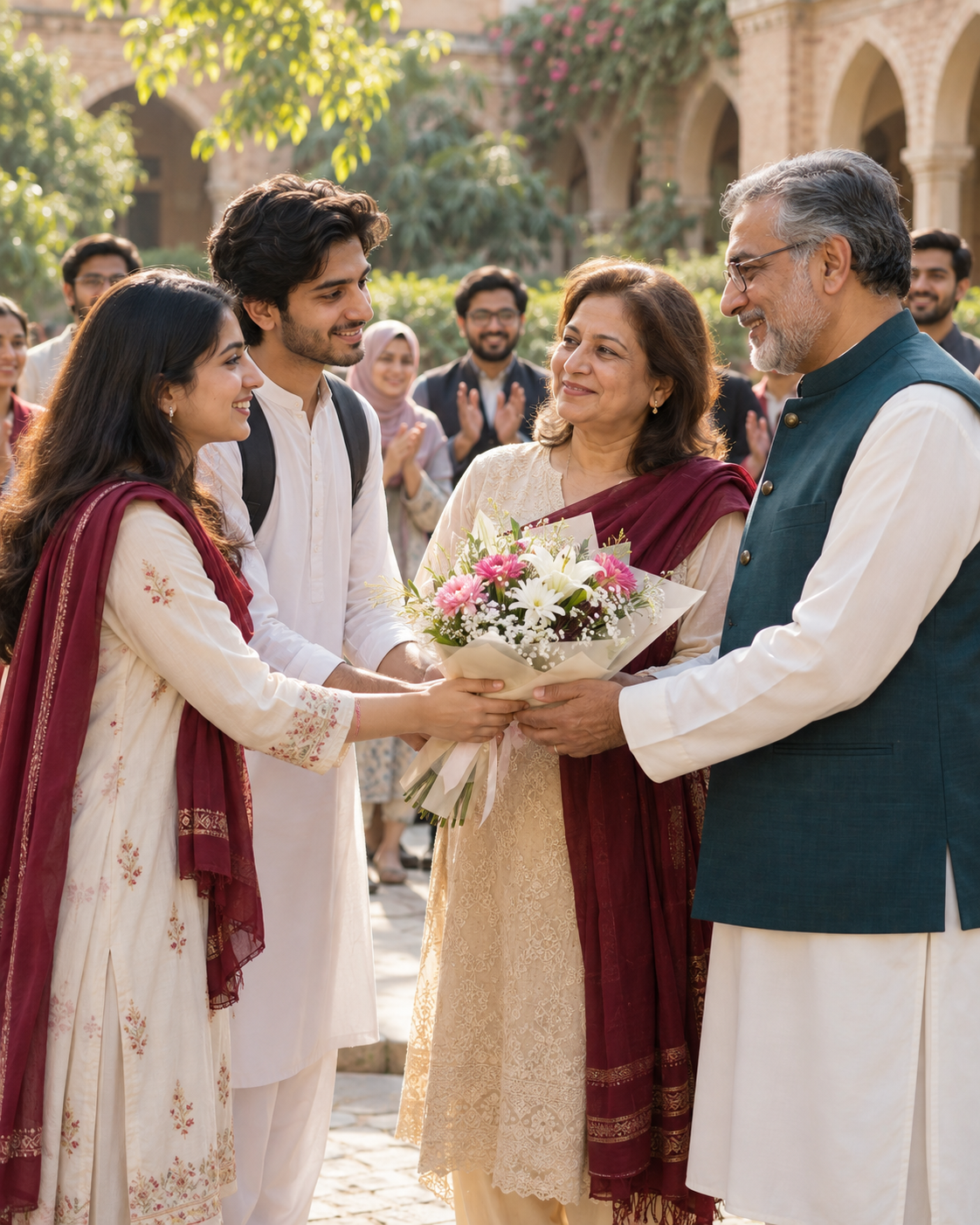 Students honouring their Pakistani educators